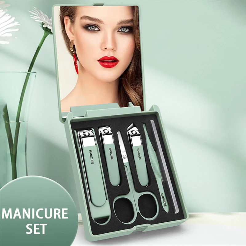 Men'S Grooming Mirror - طقم العناية بالأظافر مكون من 6