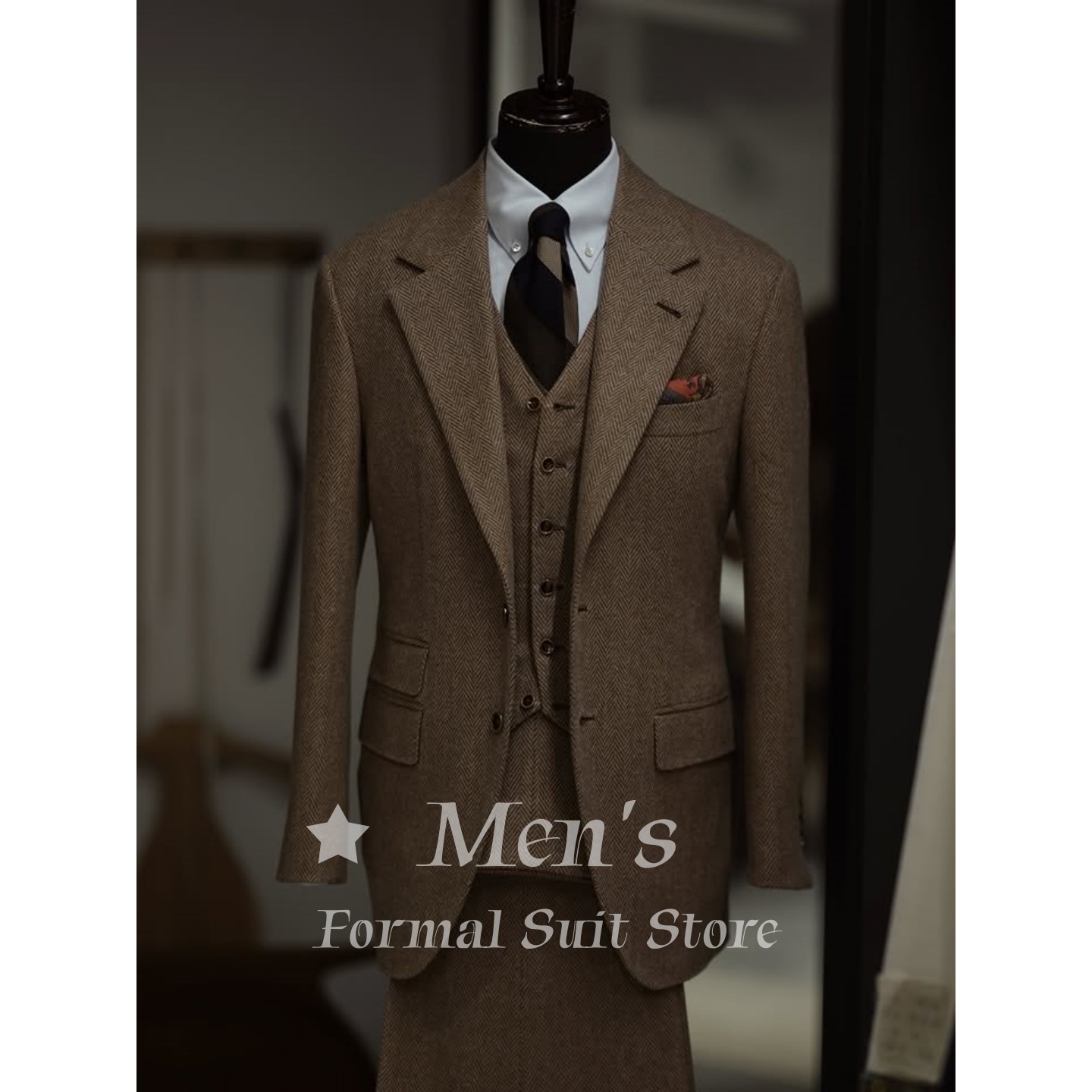 Men'S Grooming Daily - بدلة رجالية أنيقة بنية اللون من