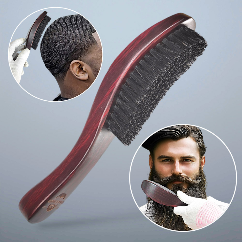 Men'S Grooming Hair - فرشاة شعر وذقن منحنية من جريسمين
